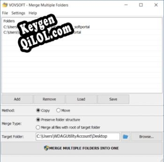 Генератор ключей (keygen)  Merge Multiple Folders