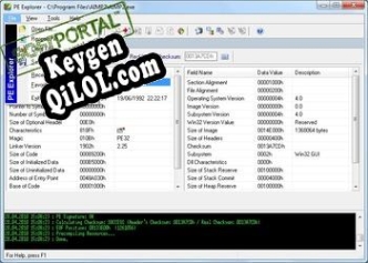 Генератор ключей (keygen)  PE Explorer